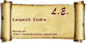 Leipnik Endre névjegykártya